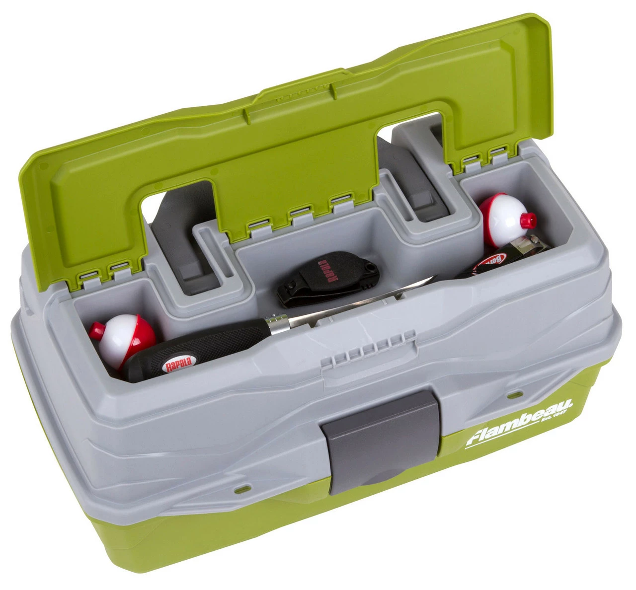 Flambeau 1 Tray Tackle Green/Gray Hard Tackle Box 4 Flambeau 1 Tray Tackle Green/Gray Hard Tackle Box - Image 4