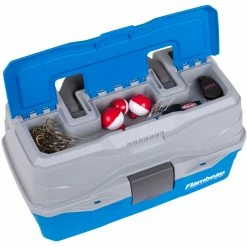 Flambeau 2 Tray Tackle Blue/Gray Hard Tackle Box -Cheap Ice Fishing Accessories Store 6382TB 2Tray LIDPropped 1600x1600 29938.1616588649
