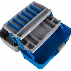 Flambeau 2 Tray Tackle Blue/Gray Hard Tackle Box -Cheap Ice Fishing Accessories Store 6382TB 2Tray Open 1600x1600 89053.1616588649