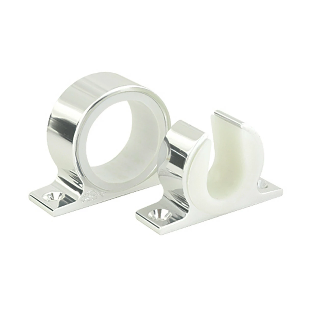 Lee's Tackle Lee's Single Rod Rack Set - Bright Silver Finish 1 Lee's Tackle Lee's Single Rod Rack Set - Bright Silver Finish