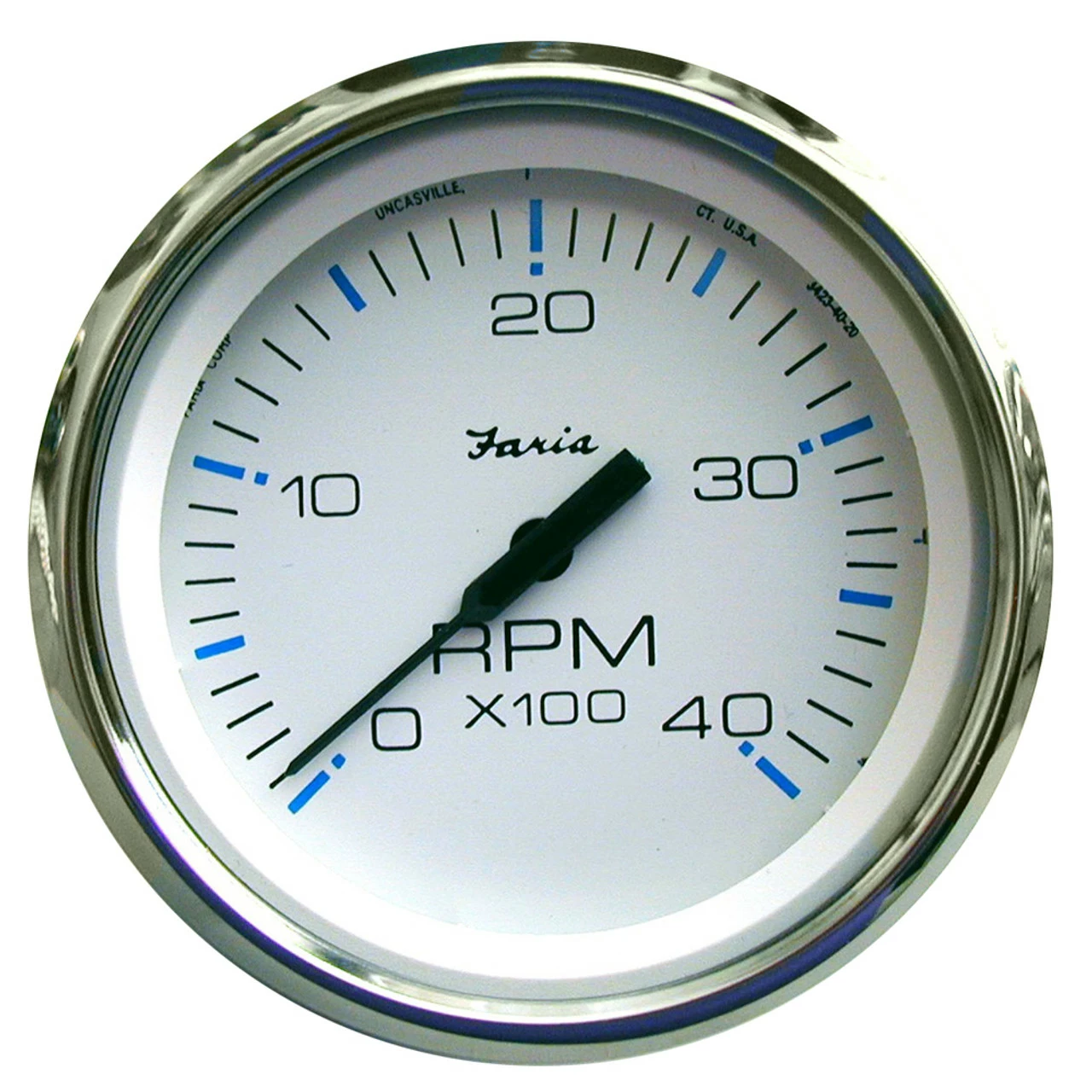 Faria Beede Instruments Faria Chesapeake White SS 4" Tachometer - 4000 RPM (Diesel)(Mechanical Takeoff & Var Ratio Alt) 1 Faria Beede Instruments Faria Chesapeake White SS 4" Tachometer - 4000 RPM (Diesel)(Mechanical Takeoff & Var Ratio Alt)