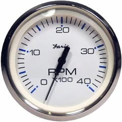 Faria Beede Instruments Faria Chesapeake White SS 4" Tachometer - 4000 RPM (Diesel) (Magnetic Pick-Up)