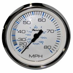 Faria Beede Instruments Faria Chesapeake White SS 4" Speedometer - 80MPH (Pitot)