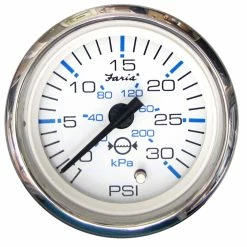 Faria Beede Instruments Faria Chesapeake White SS 2" Water Pressure Gauge (30 PSI)
