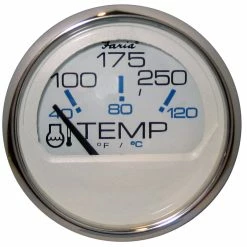 Faria Beede Instruments Faria Chesapeake White SS 2" Water Temperature Gauge (100-250F)