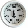 Faria Beede Instruments Faria Dress White 4" Tachometer - 6000 RPM (Gas) (Inboard & I/O)