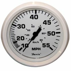 Faria Beede Instruments Faria Dress White 4" Speedometer - 55 MPH (Pitot)