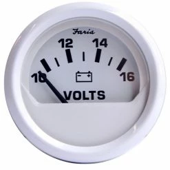 Faria Beede Instruments Faria Dress White 2" Voltmeter (10-16 VDC)