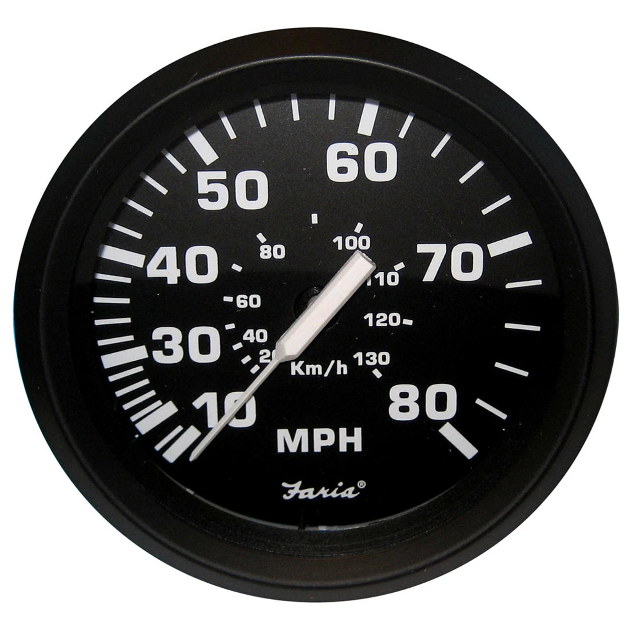 Faria Beede Instruments Faria Euro Black 4" Speedometer - 80MPH (Pitot) 1 Faria Beede Instruments Faria Euro Black 4" Speedometer - 80MPH (Pitot)