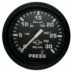 Faria Beede Instruments Faria Euro Black 2" Water Pressure Gauge (30 PSI)