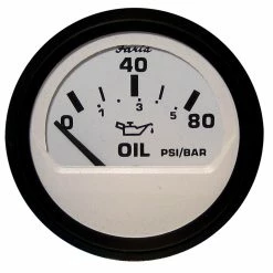 Faria Beede Instruments Faria Euro White 2" Oil Pressure Gauge (80 PSI)