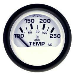 Faria Beede Instruments Faria Euro White 2" Water Temperature Gauge (100-250F)
