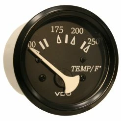 VDO Cockpit Marine 52mm (2-1/16") 250 F Water Temperature Gauge - Black Dial/Bezel