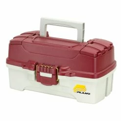 Plano 1-Tray Tackle Box W/Dual Top Access - Red Metallic/Off White - PMC620106