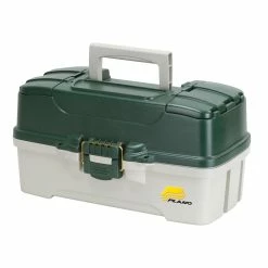 Plano 3-Tray Tackle Box W/Dual Top Access - Dark Green Metallic/Off White - PMC620306