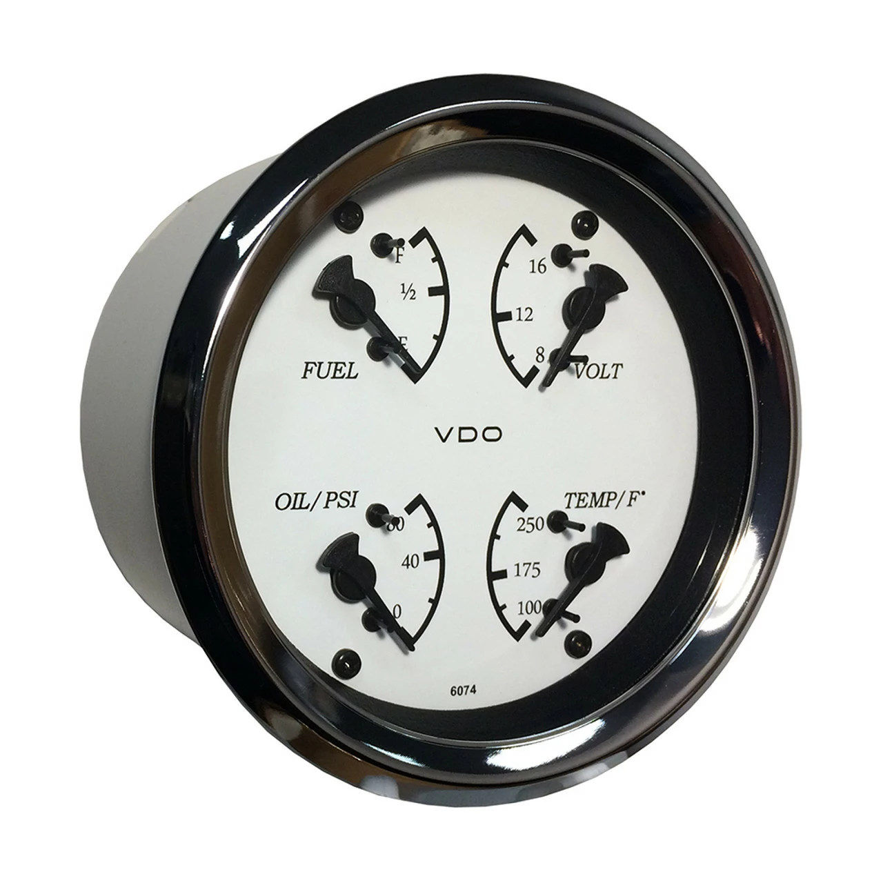 VDO Cockpit Marine 85mm (3-3/8") 4 In 1 Gauge - White Dial/Bezel 1 VDO Cockpit Marine 85mm (3-3/8") 4 In 1 Gauge - White Dial/Bezel
