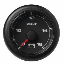 Veratron 52MM (2-1/16") OceanLink Battery Voltage Gauge - 8 To 16 V - Black Dial & Bezel