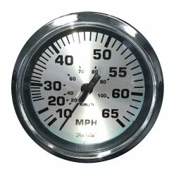 Faria Beede Instruments Faria Spun Silver 4" Speedometer - 65 MPH (Pitot)