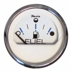 Faria Beede Instruments Faria Chesapeake White SS 2" Fuel Level Gauge - Metric (E-1/2-F)