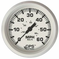 Faria Beede Instruments Faria Dress White 4" GPS Speedometer - 60 MPH