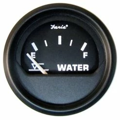 Faria Beede Instruments Faria Euro Black 2" Tank Level Gauge - Potable Water (Metric)