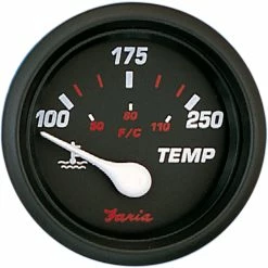 Faria Beede Instruments Faria Professional Red 2" Water Temp