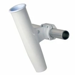 C.E. Smith Aluminum Horizontal Clamp-On Rod Holder 1.66" OD - White Powder Coated W/Sleeve