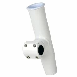 C.E. Smith Adjustable Mid Mount Rod Holder - 1-1/4" Or 1-5/16" OD - White Powder Coat Aluminum W/Sleeve & Hex Key