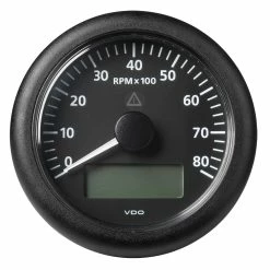 Veratron 3-3/8" (85MM) ViewLine Tachometer With Multi-Function Display - 0 To 8000 RPM - Black Dial & Bezel