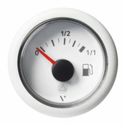 Veratron 52mm (2-1/16") ViewLine Fuel Tank Level Gauge - 0 To 1/1 - White Dial & Round Bezel