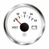 Veratron 52 MM (2-1/16") ViewLine - Voltmeter 8 To 16V - White W/Chrome Bezel