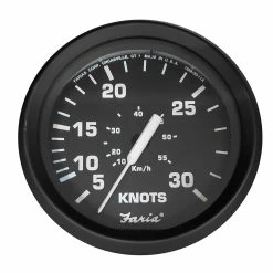 Faria Beede Instruments Faria Euro Black 4" Speedometer - 30 Knot (Pitot)
