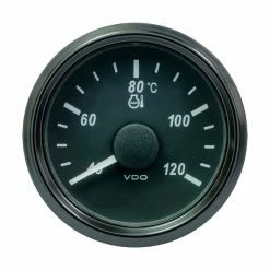 VDO SingleViu 52mm (2-1/16") Water Temp. Gauge - Euro - 120 C - 291-22 Ohm