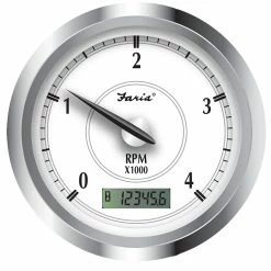 Faria Beede Instruments Faria Newport SS 4" Tachometer W/Hourmeter F/Diesel W/Magnetic Pick-Up - 4000 RPM