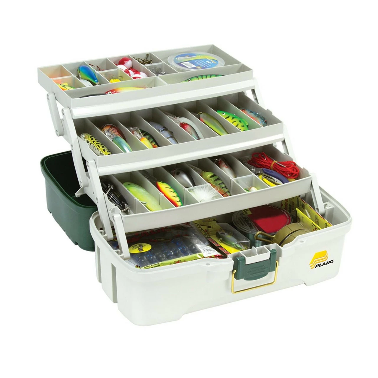 Plano 3-Tray Tackle Box W/Dual Top Access - Dark Green Metallic/Off White - PMC620306 2 Plano 3-Tray Tackle Box W/Dual Top Access - Dark Green Metallic/Off White - PMC620306 - Image 2