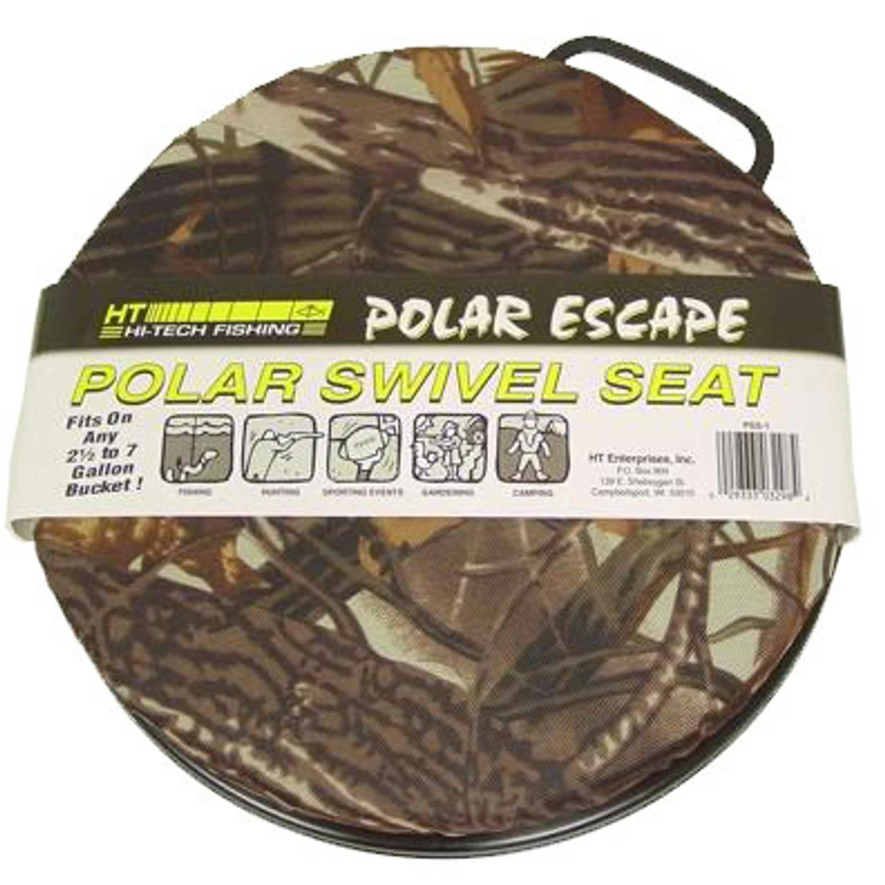 HT Enterprises HT Polar Camo Swivel Cushioned Bucket Seat - Fits 5 Or 6 Gallon Pails 1 HT Enterprises HT Polar Camo Swivel Cushioned Bucket Seat - Fits 5 Or 6 Gallon Pails